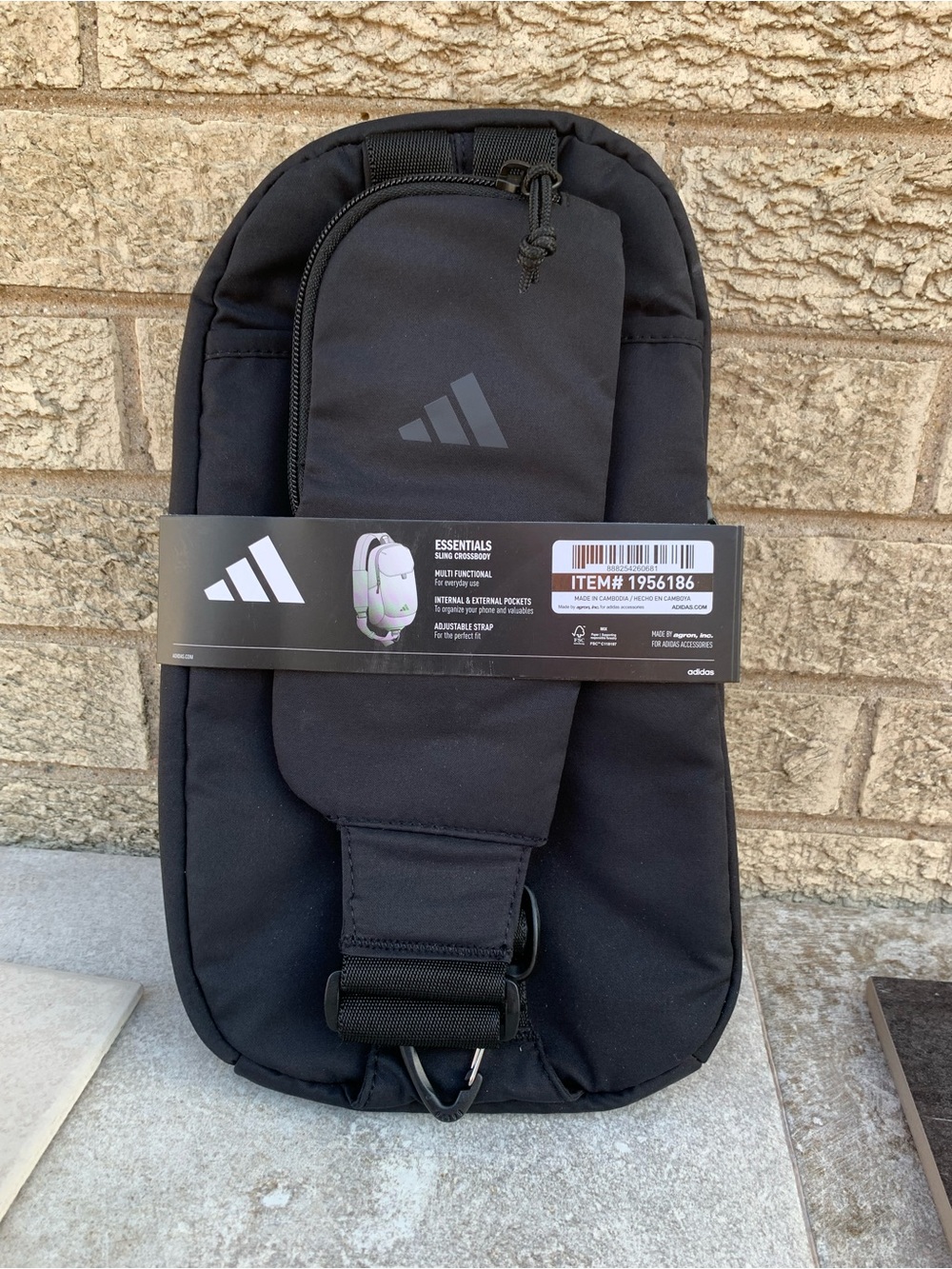 adidas Black Sling Crossbody Bag - Essentials Logo